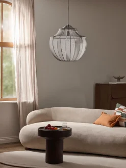 Lampada a sospensione in tessuto intrecciato Beau