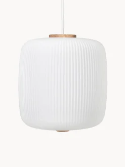 Lampada a sospensione in vetro opale soffiato EK61