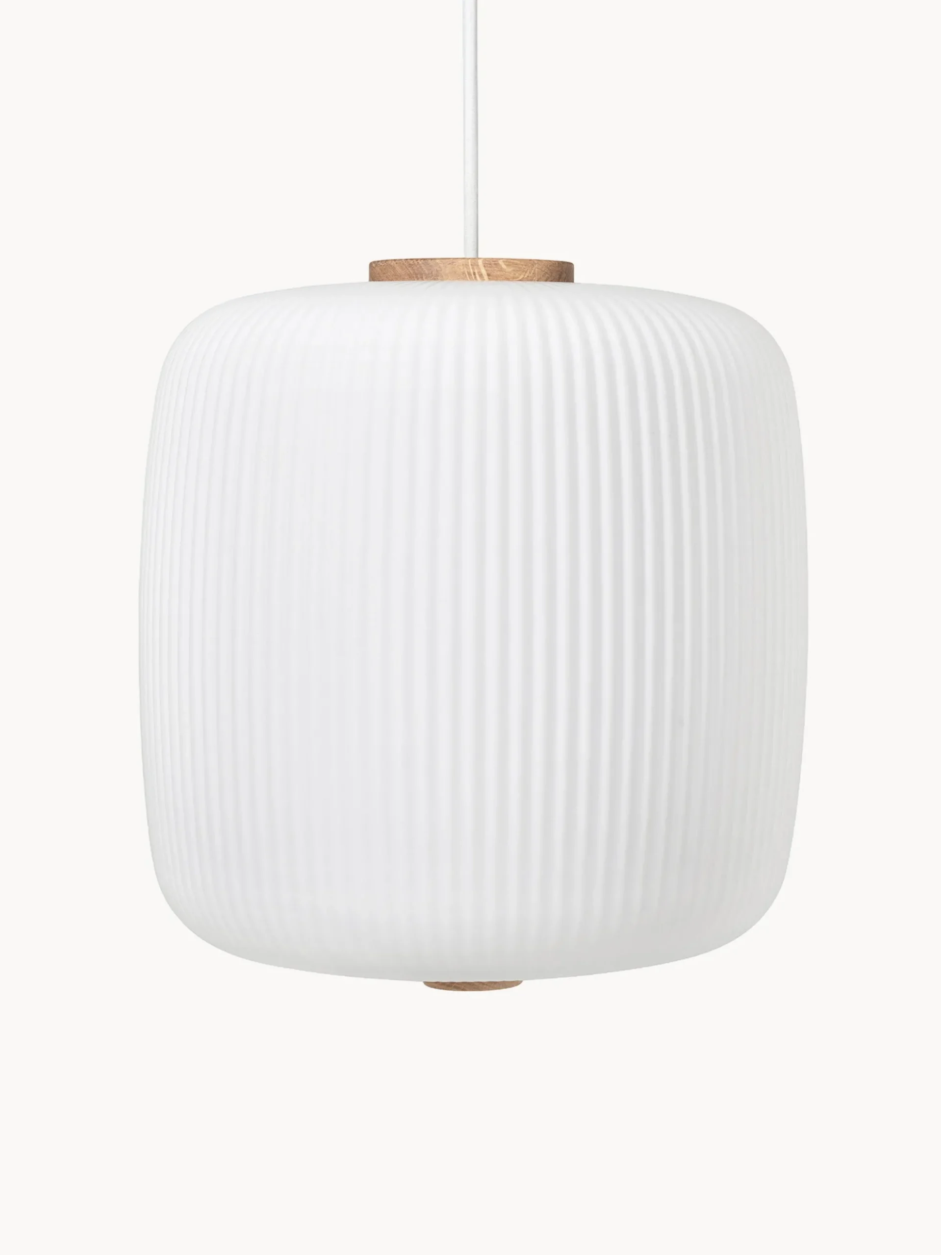 Lampada a sospensione in vetro opale soffiato EK61