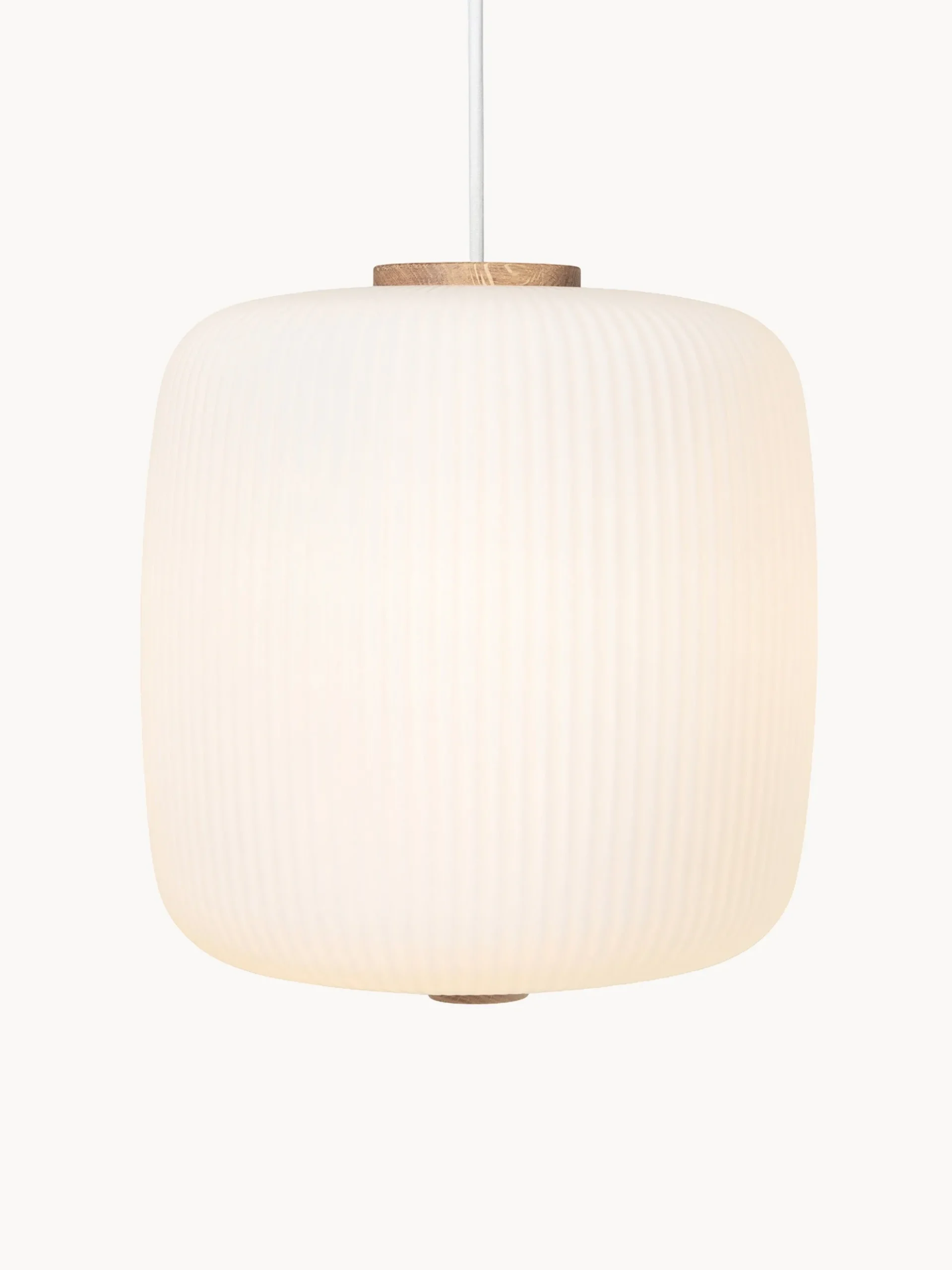 Lampada a sospensione in vetro opale soffiato EK61