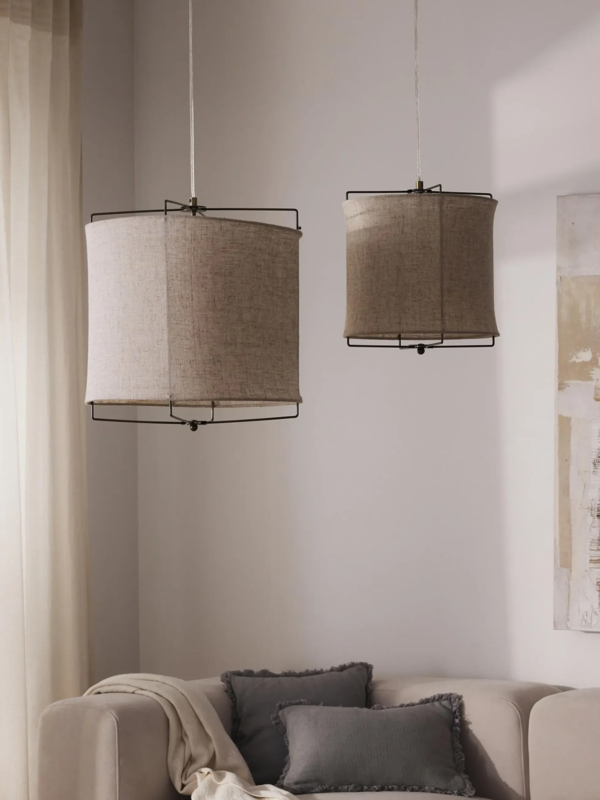 Lampada a sospensione in lino Clouds