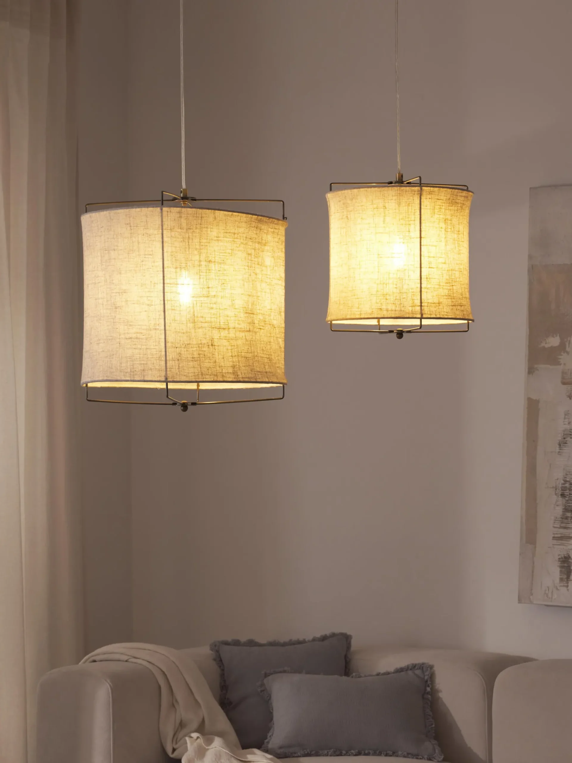 Lampada a sospensione in lino Clouds