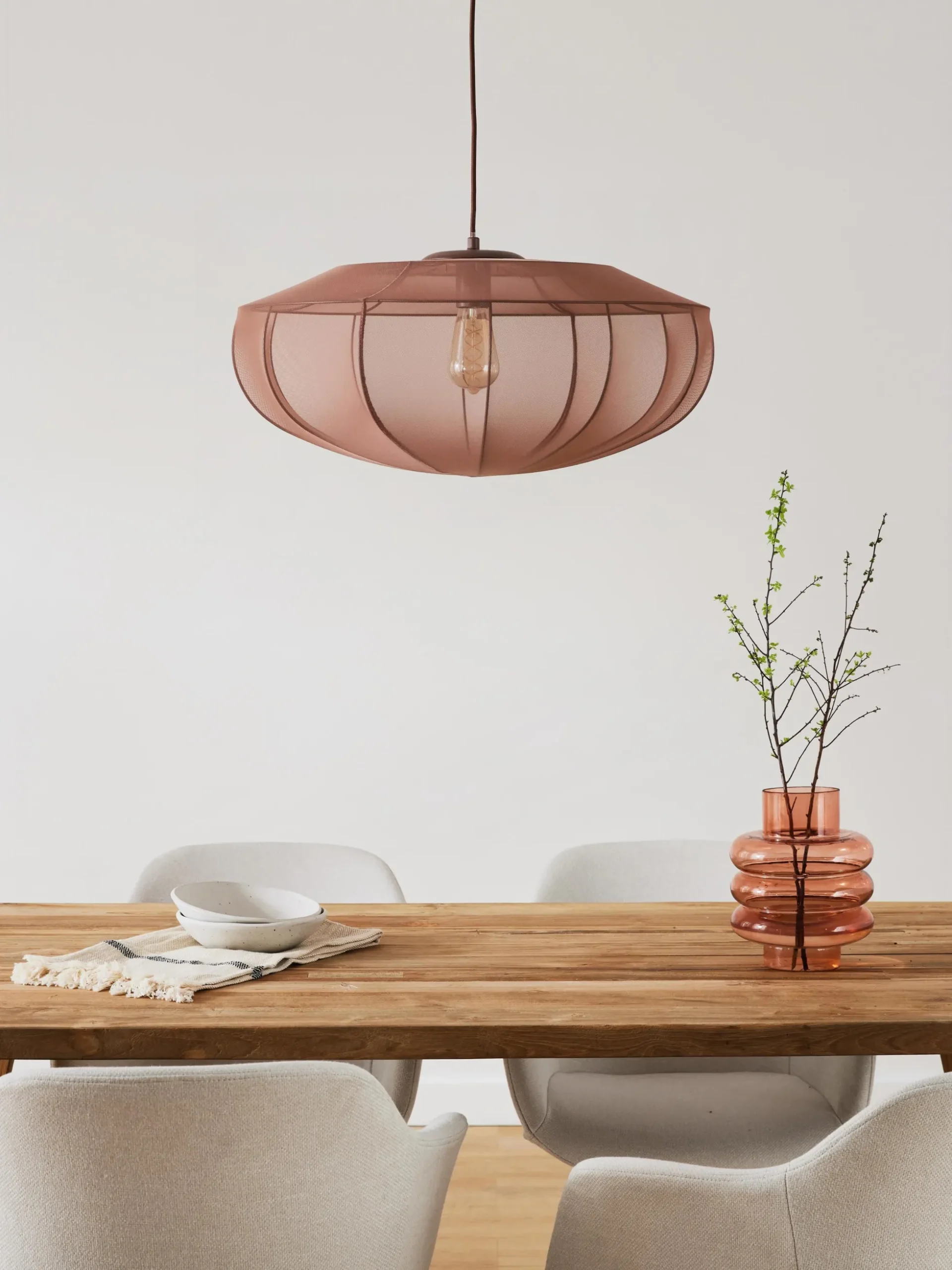 Lampada a sospensione in tessuto a rete Beau