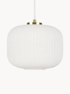 Lampada a sospensione piccola con paralume in vetro Sober