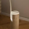 Lampada ad arco con base in travertino Cora