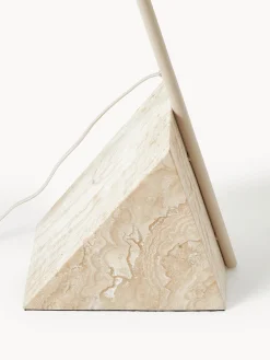 Lampada da lettura grande con base i travertino Reyna