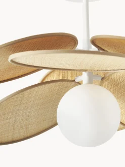 Lampada da soffitto con decoro in fibra naturale Milani