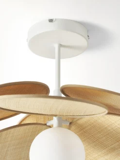 Lampada da soffitto con decoro in fibra naturale Milani