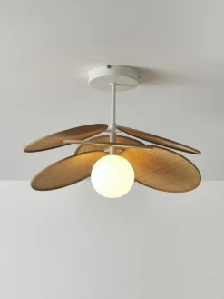 Lampada da soffitto con decoro in fibra naturale Milani