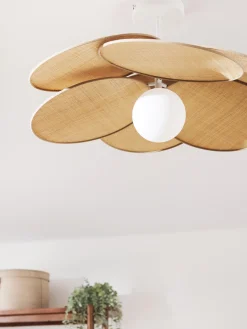Lampada da soffitto con decoro in fibra naturale Milani