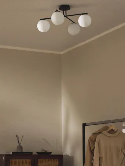Lampada da soffitto in vetro opale Atlanta