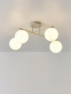 Lampada da soffitto in vetro opale Atlanta
