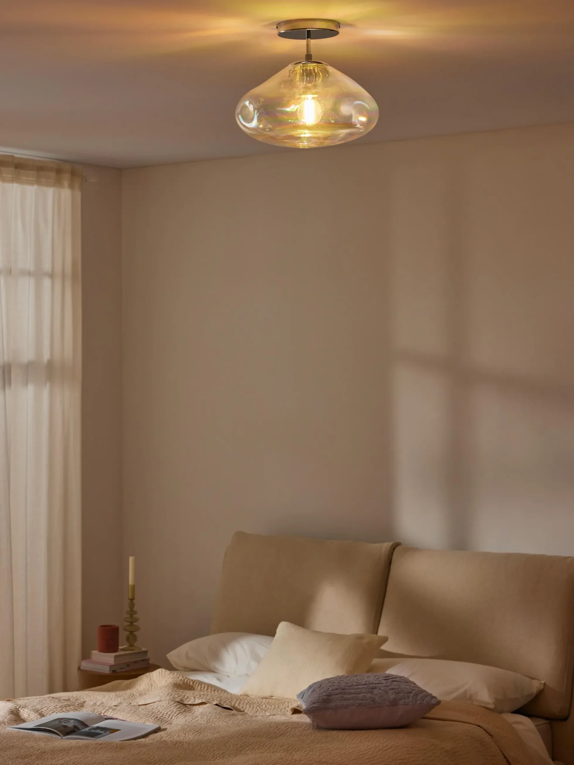 Lampada da soffitto in vetro iridescente Amora