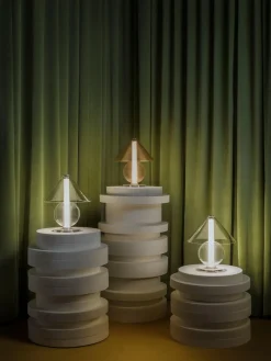 Lampada da tavolo a LED in vetro soffiato con luce regolabile Fragile