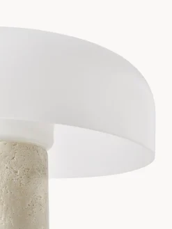 Lampada da tavolo con base in travertino Carla