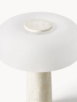 Lampada da tavolo con base in travertino Carla