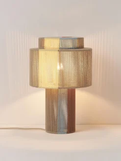 Lampada da tavolo con fili di lino Lace