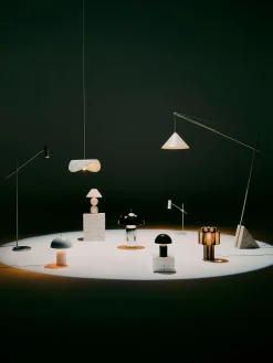 Lampada da tavolo con fili di lino Lace