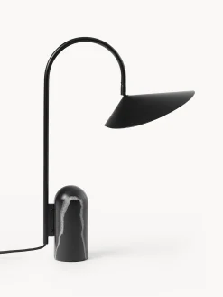 Lampada da tavolo grande con base in marmo Arum, orientabile