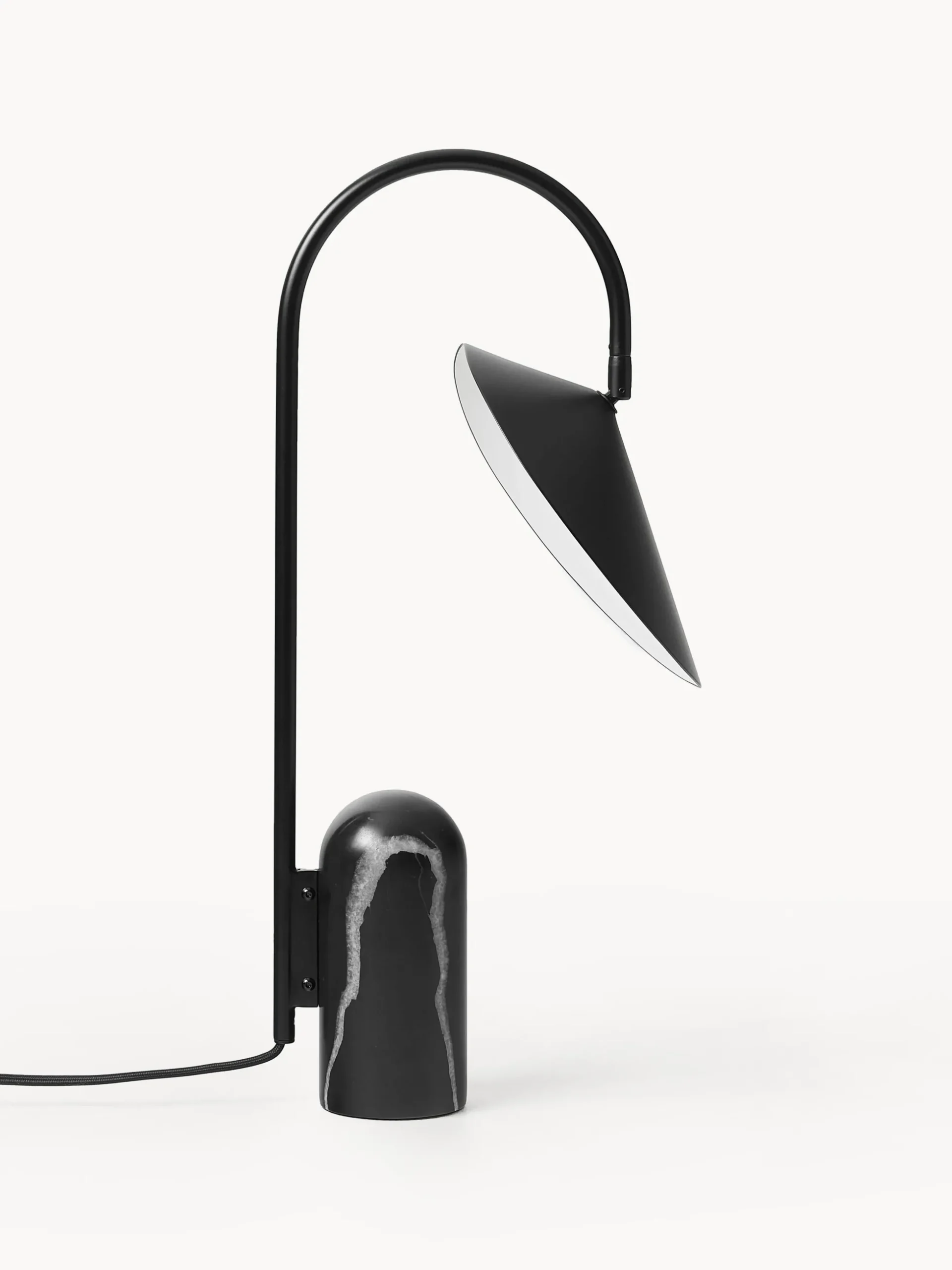 Lampada da tavolo grande con base in marmo Arum, orientabile