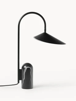 Lampada da tavolo grande con base in marmo Arum, orientabile