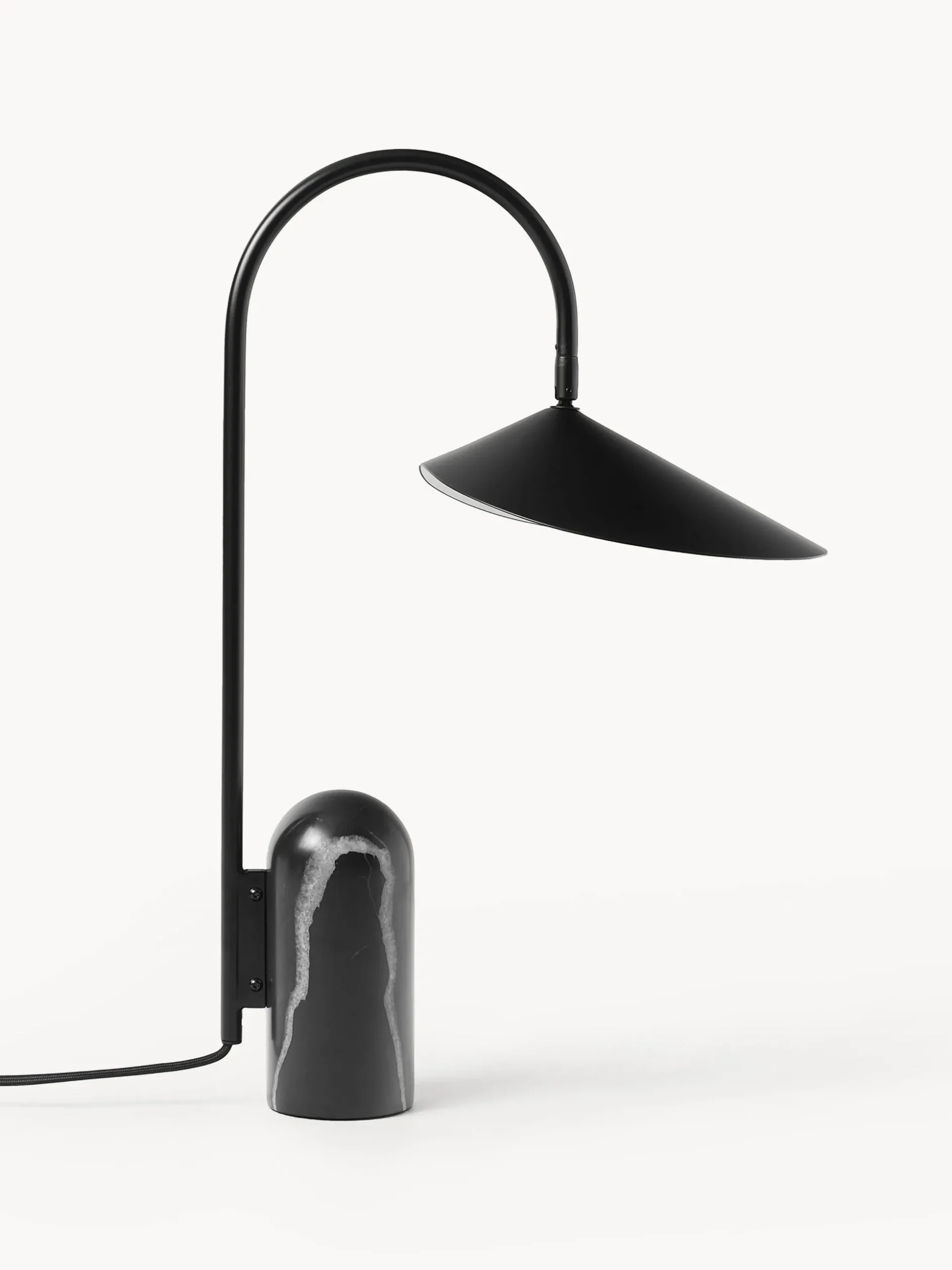 Lampada da tavolo grande con base in marmo Arum, orientabile