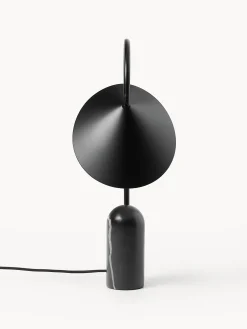 Lampada da tavolo grande con base in marmo Arum, orientabile
