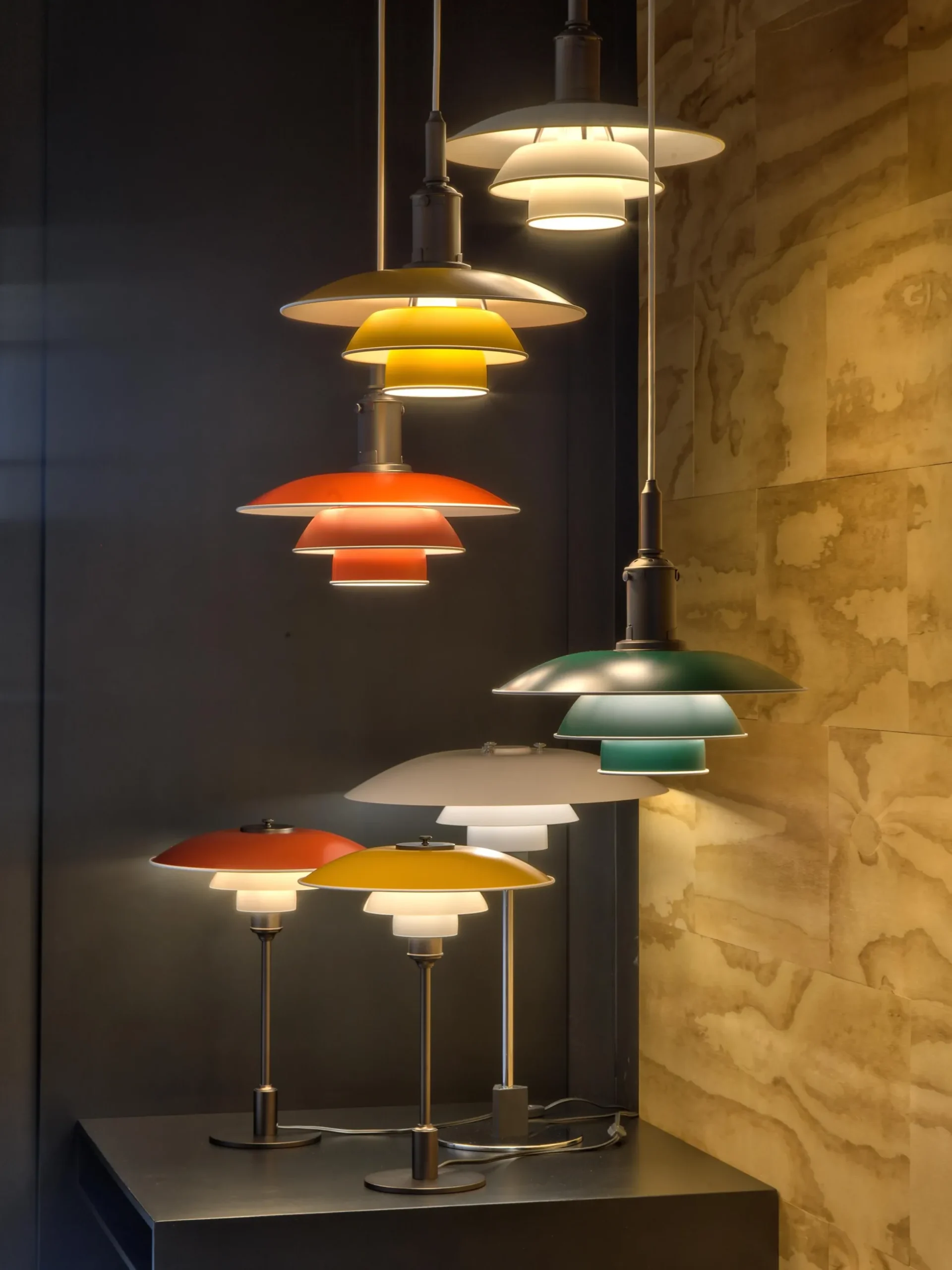 Lampada da tavolo grande in vetro soffiato PH 3½-2½