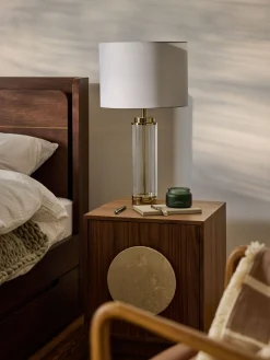 Lampada da tavolo grande con base in vetro Gabor