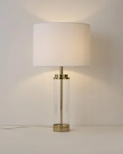 Lampada da tavolo grande con base in vetro Gabor