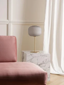 Lampada da tavolo grande con paralume in vetro Sober