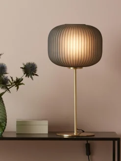 Lampada da tavolo grande con paralume in vetro Sober