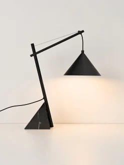 Lampada da tavolo grande con base in marmo Reyna