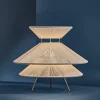 Lampada da tavolo in lino con luce regolabile Kiku