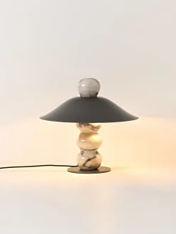 Lampada da tavolo in marmo Calacatta Viola Elaia, varie misure