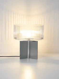Lampada da tavolo in vetro millerighe Emmi