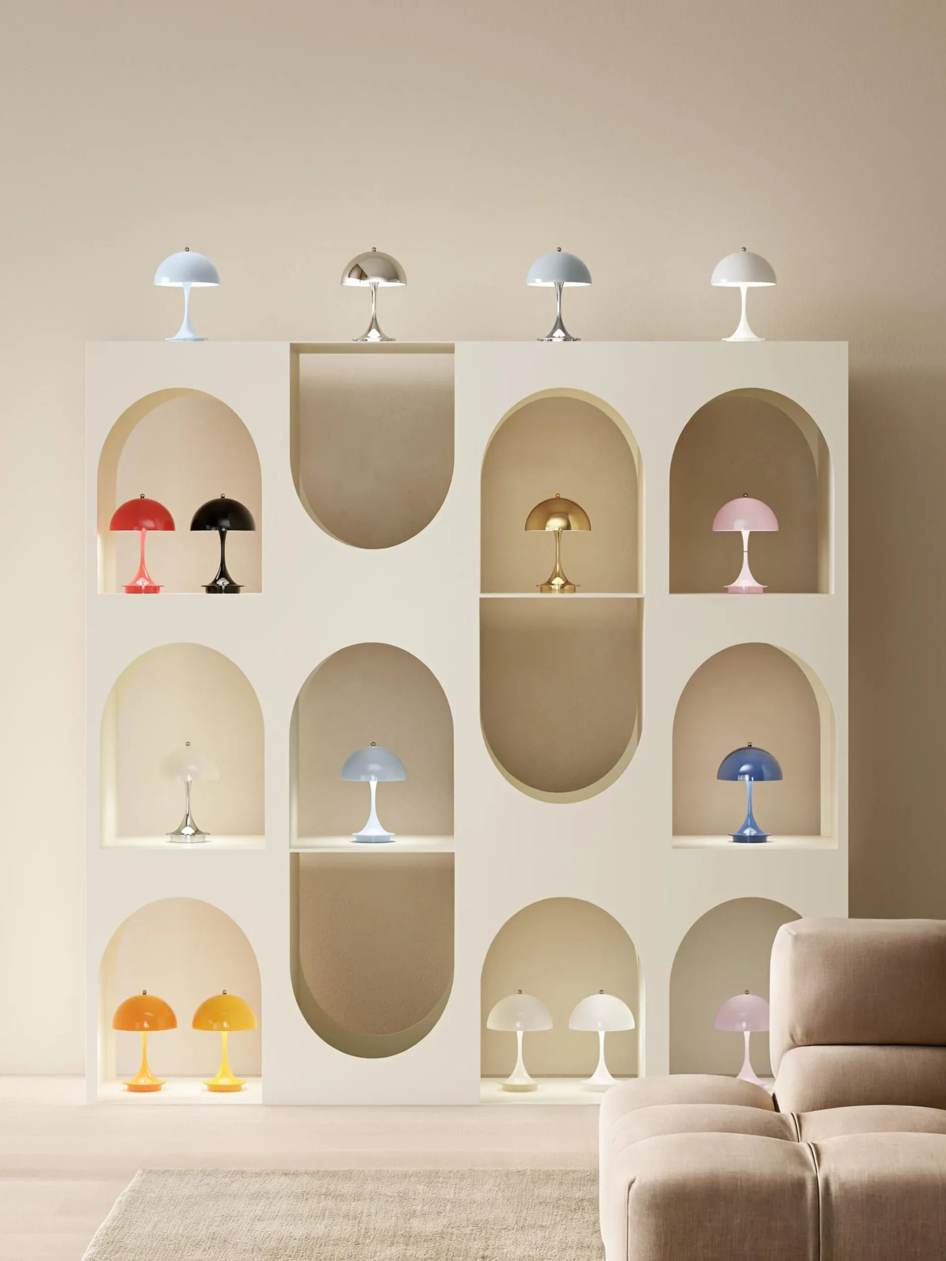 Lampada da tavolo piccola portatile a LED Panthella 160, design Verner Panton