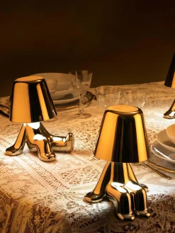 Lampada da tavolo piccola portatile a LED con luce regolabile Golden Brothers Bob