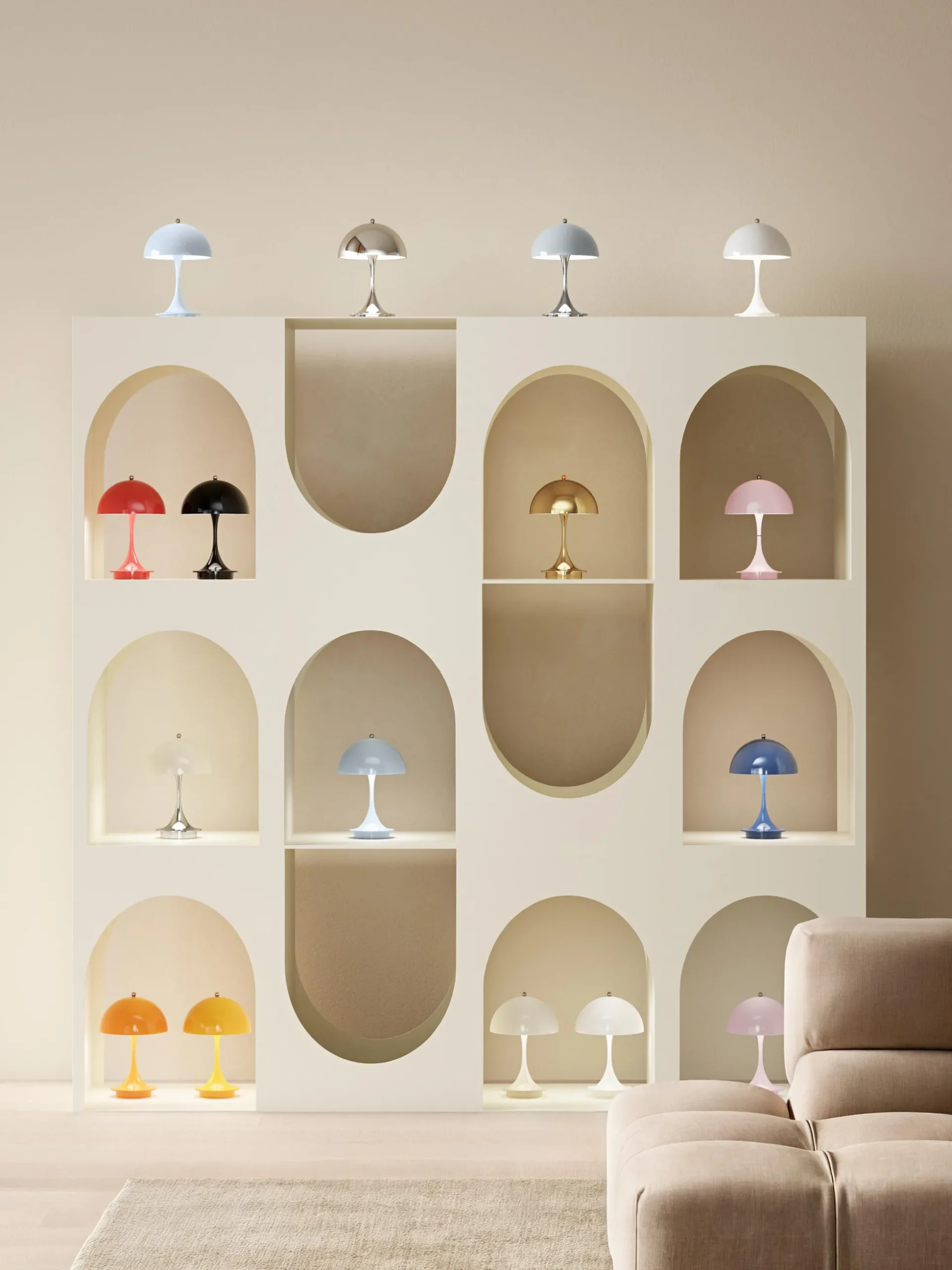 Lampada da tavolo piccola portatile a LED Panthella 160, design Verner Panton