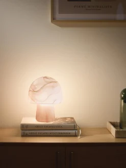 Lampada da tavolo piccola effetto marmo Talia
