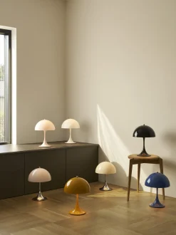 Lampada da tavolo portatile a LED con luce regolabile Panthella 250, Design Verner Panton