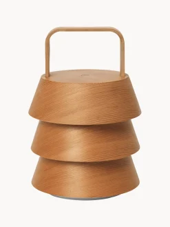 Lampada da tavolo portatile a LED in legno di abete Douglas Luver