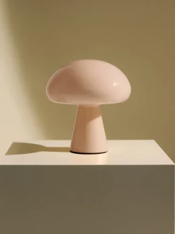 Lampada da tavolo portatile a LED in vetro soffiato con luce regolabile Obello
