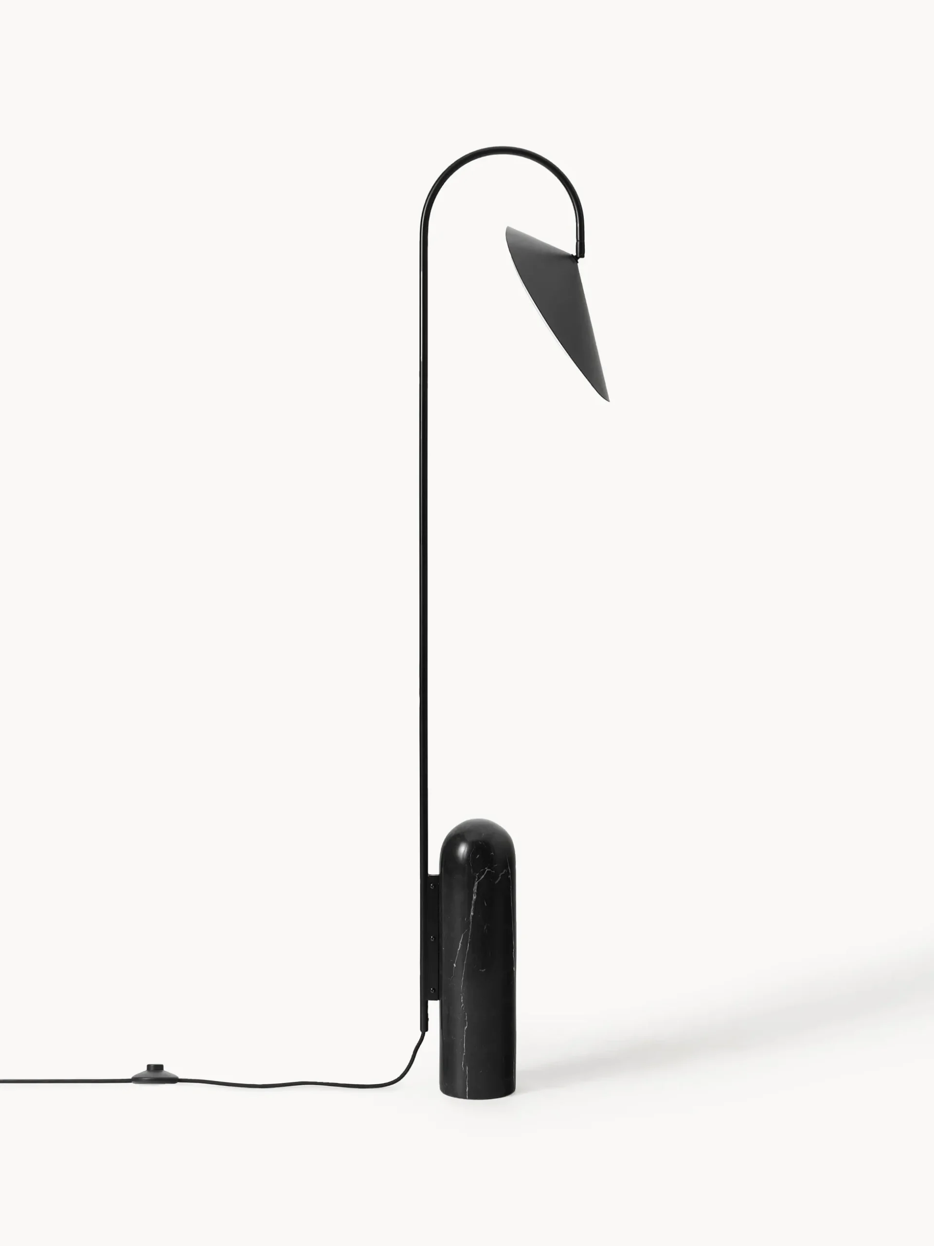 Lampada da terra con base in marmo Arum, orientabile