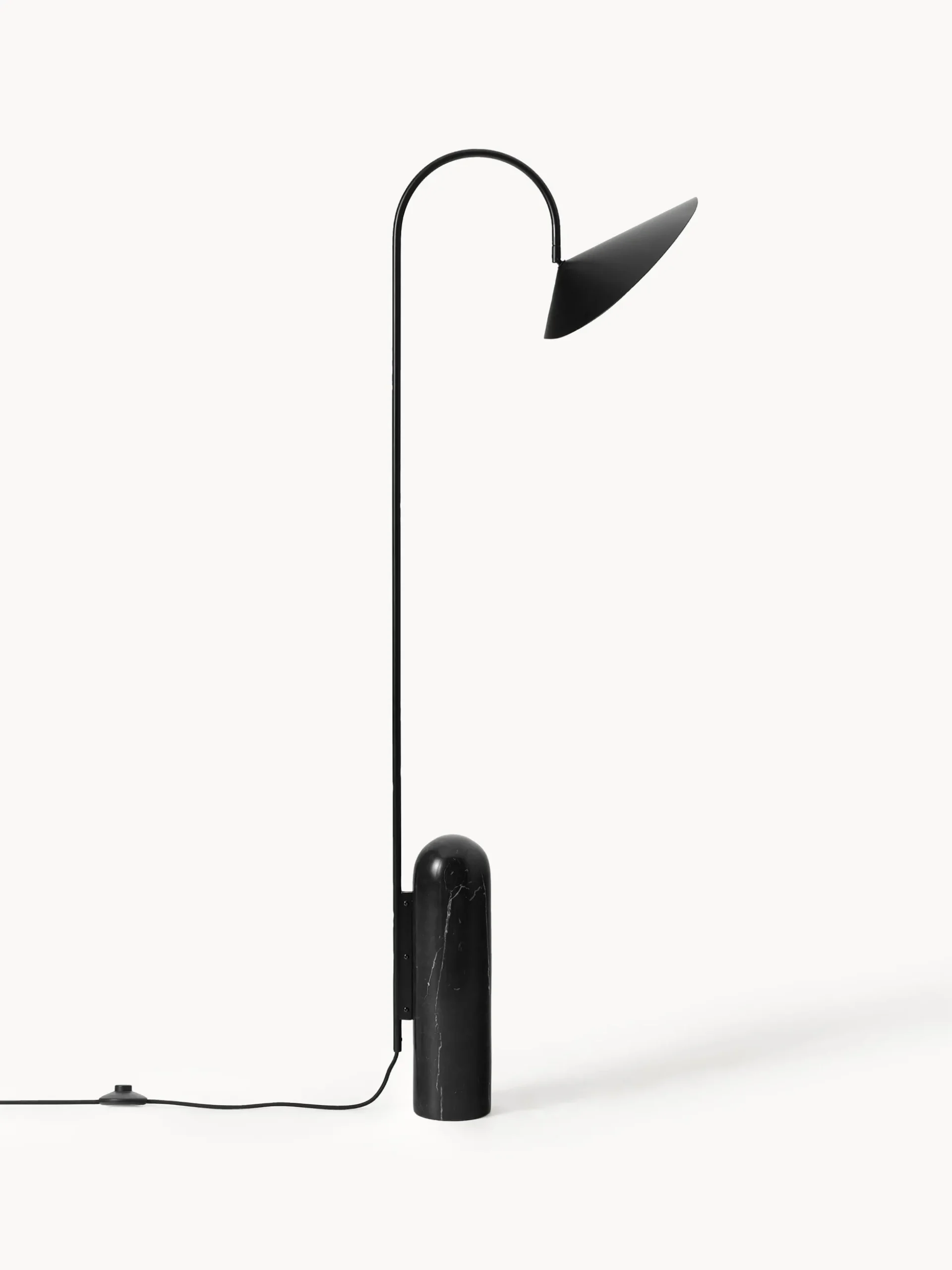 Lampada da terra con base in marmo Arum, orientabile