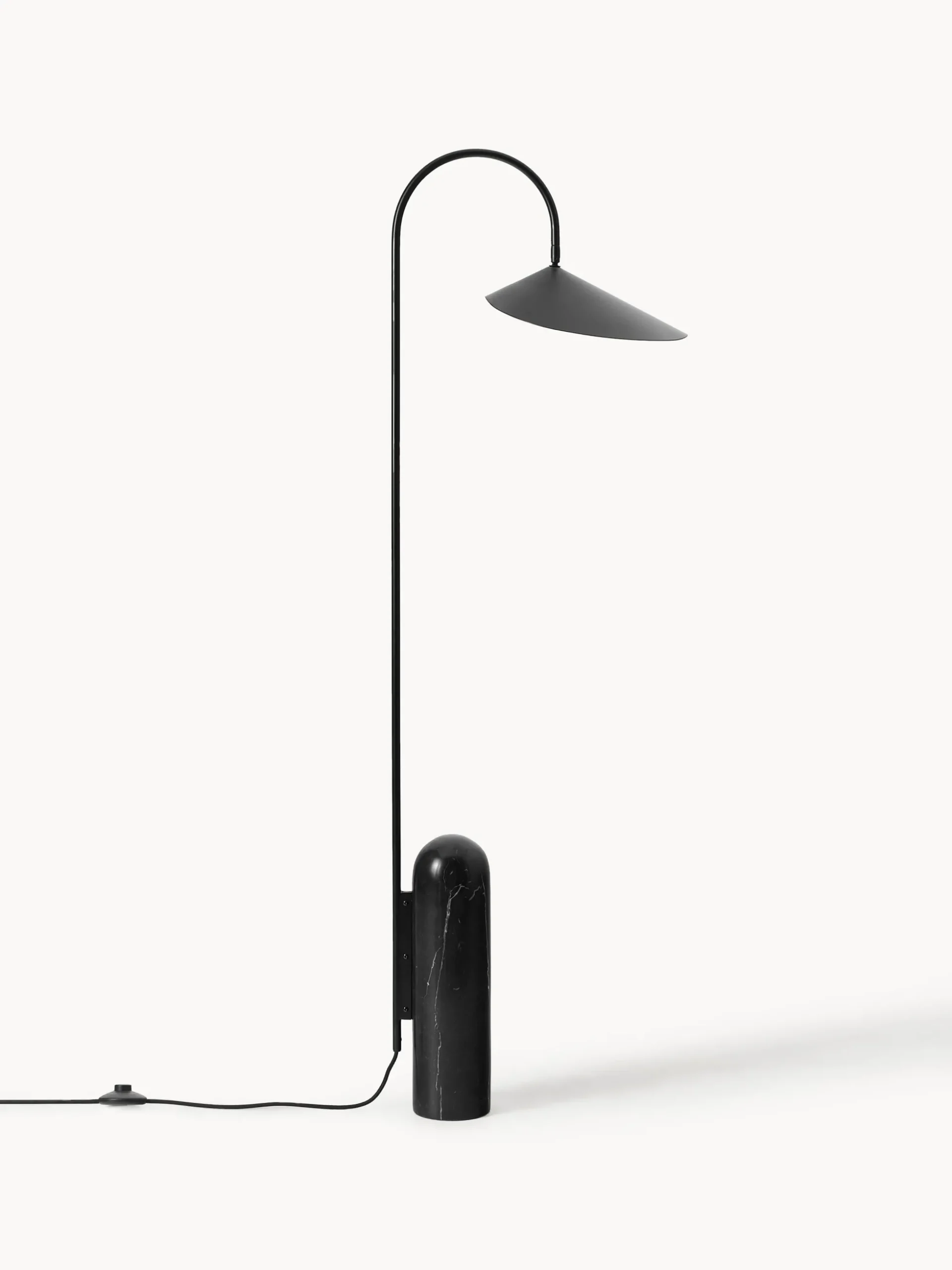 Lampada da terra con base in marmo Arum, orientabile