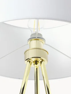 Lampada da terra treppiede con paralume in tessuto Cella