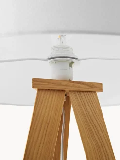 Lampada treppiede da terra in legno massiccio Jake