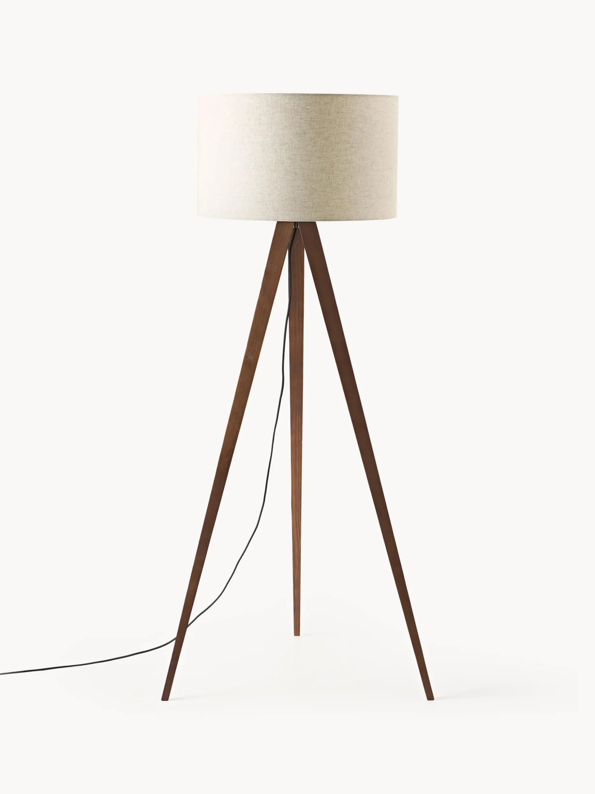 Lampada treppiede da terra scandi in legno massiccio Jake