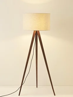 Lampada treppiede da terra scandi in legno massiccio Jake